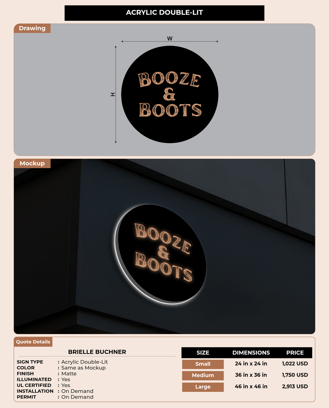 CUSTOM MOCKUP SIGN FOR Brielle Buchner
