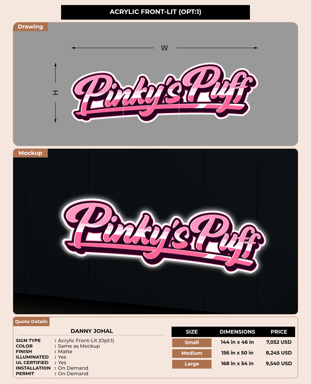 CUSTOM MOCKUP SIGN FOR Danny Johal