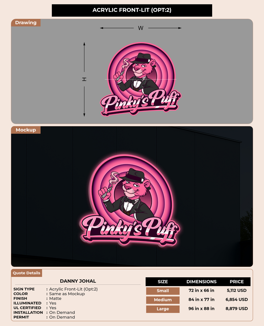 CUSTOM MOCKUP SIGN FOR Danny Johal