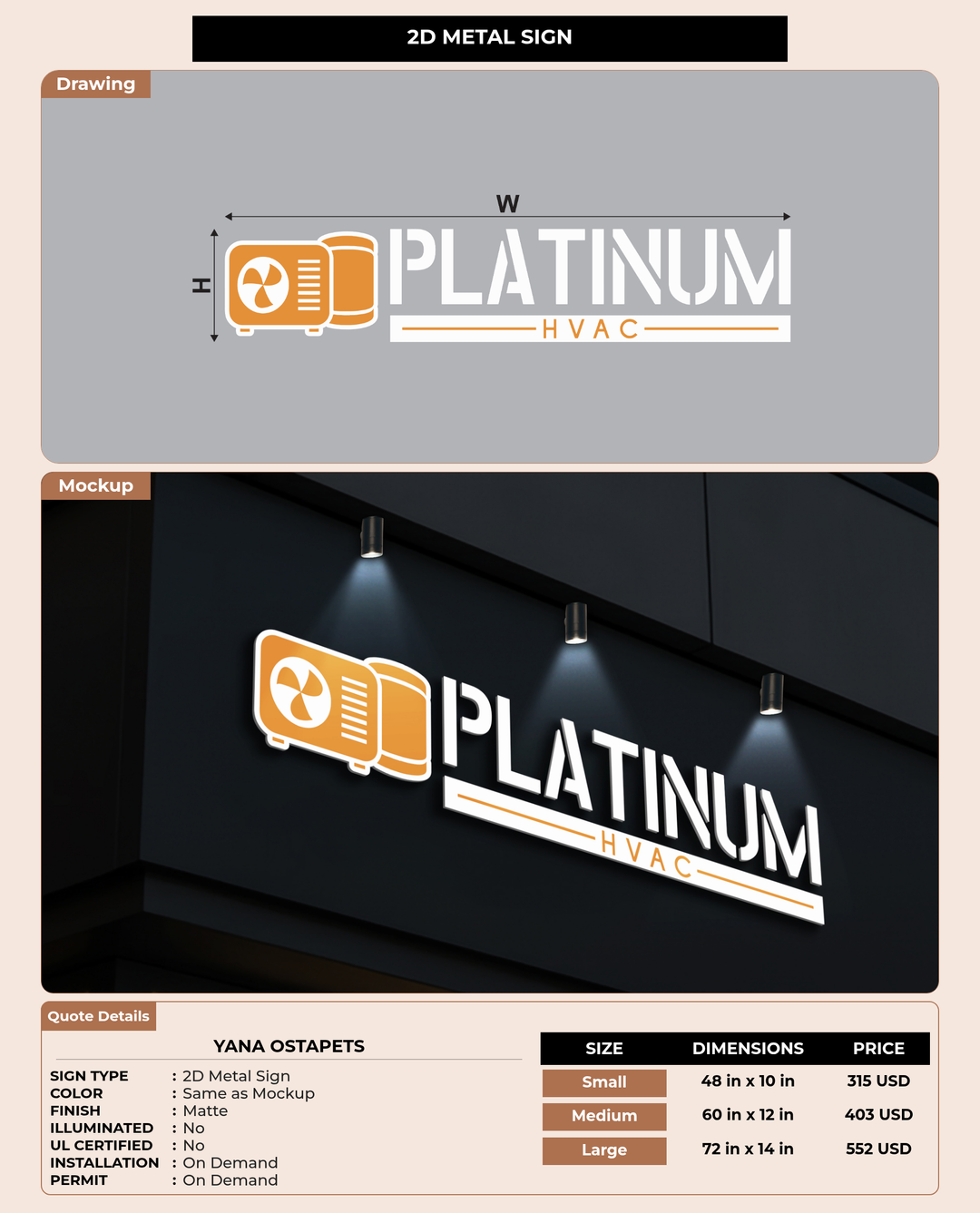 CUSTOM MOCKUP SIGN FOR Yana Ostapets