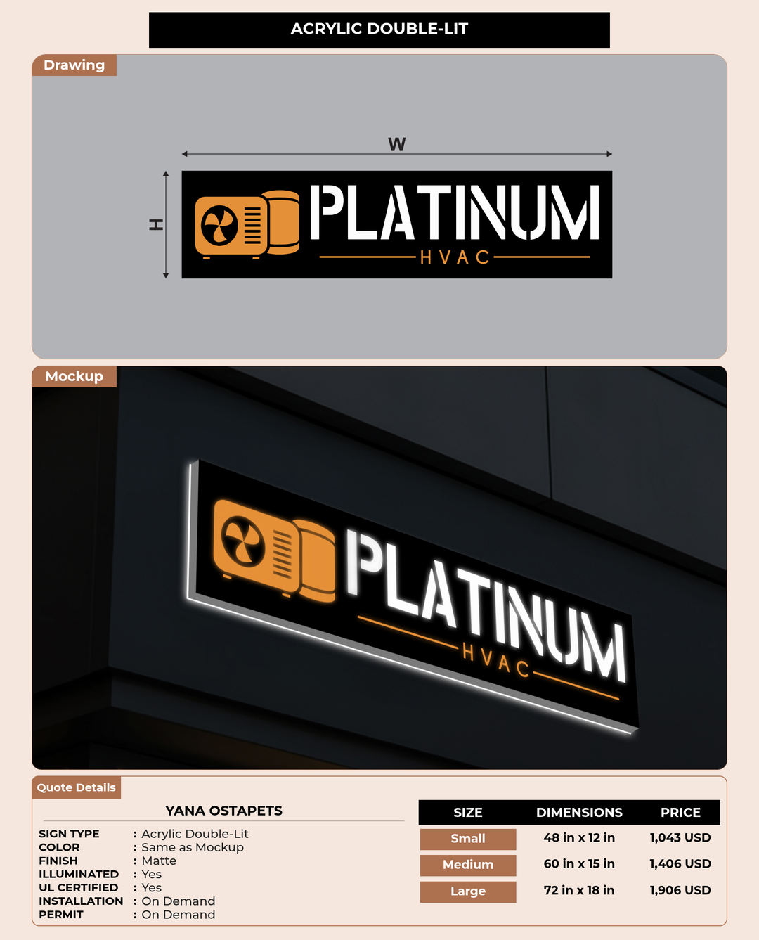 CUSTOM MOCKUP SIGN FOR Yana Ostapets