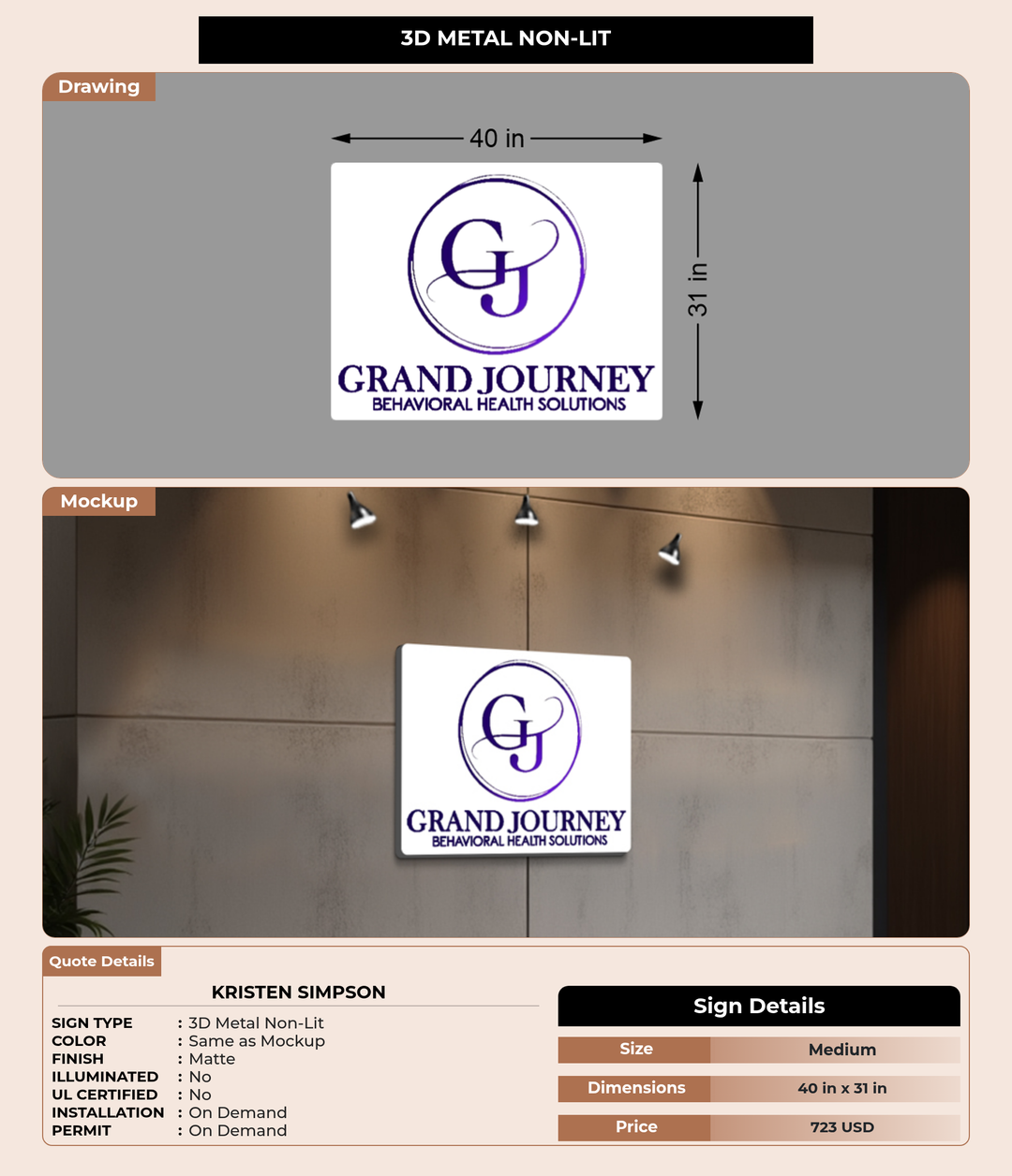 CUSTOM MOCKUP SIGN FOR Kristen Simpson