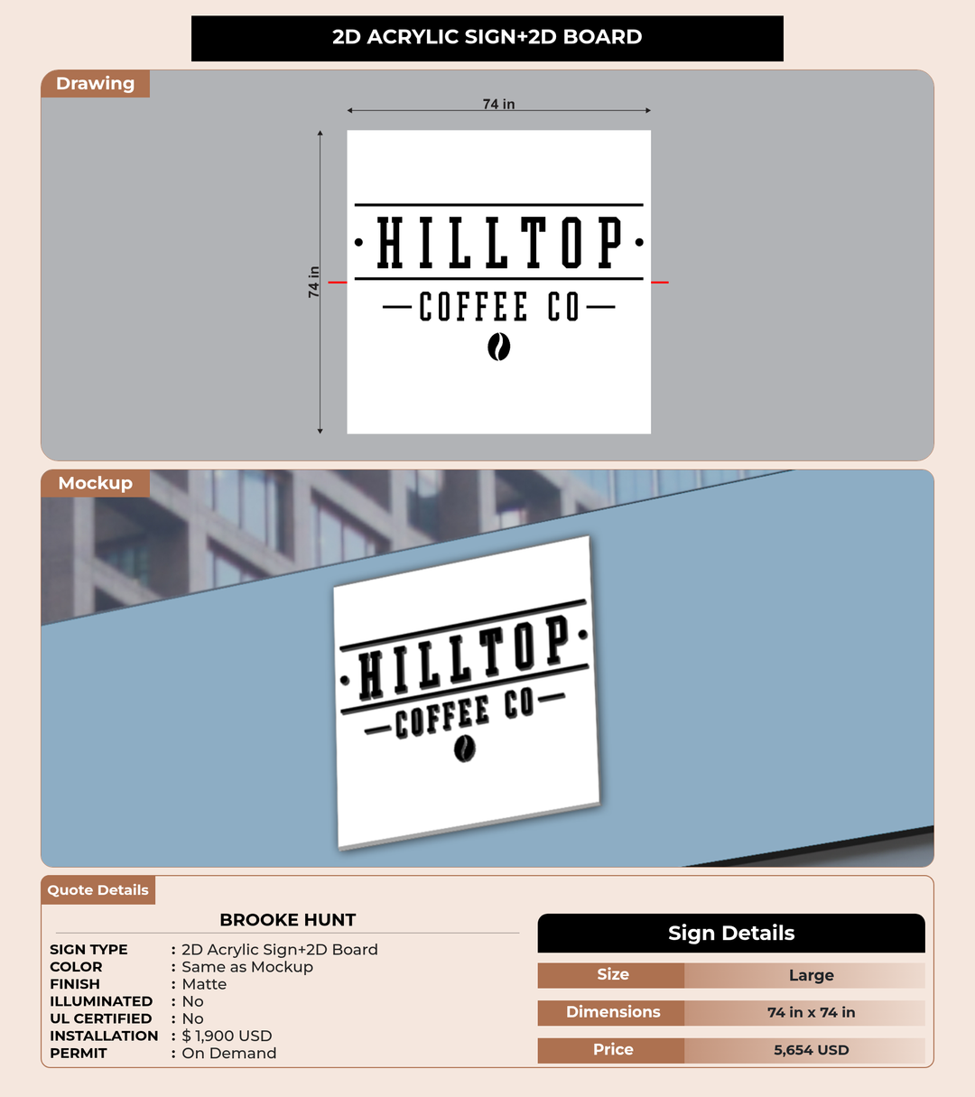 CUSTOM MOCKUP SIGN FOR Brooke Hunt