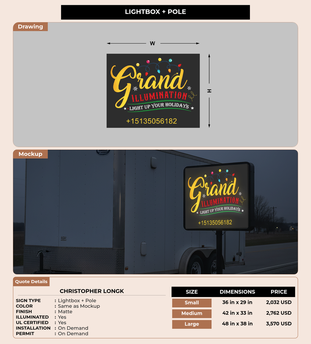CUSTOM MOCKUP SIGN FOR Christopher Longk