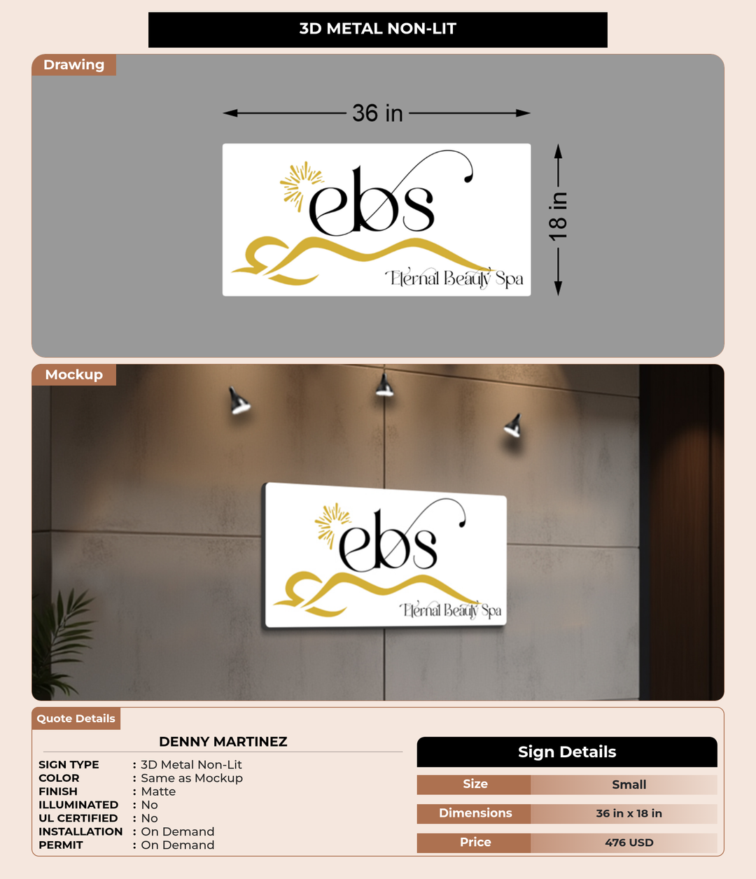 CUSTOM MOCKUP SIGN FOR Denny Martinez