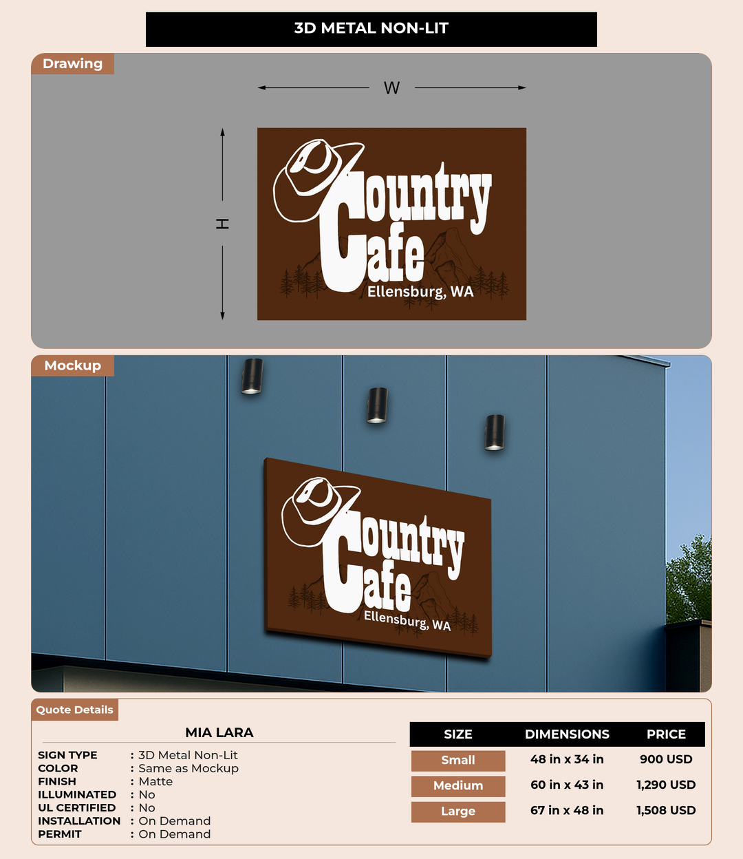 CUSTOM MOCKUP SIGN FOR Mia lara