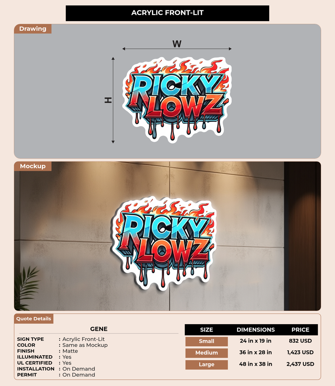 CUSTOM MOCKUP SIGN FOR Gene