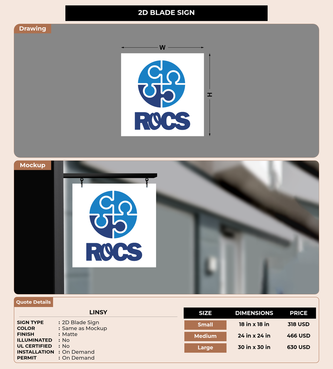 CUSTOM MOCKUP SIGN FOR Linsy