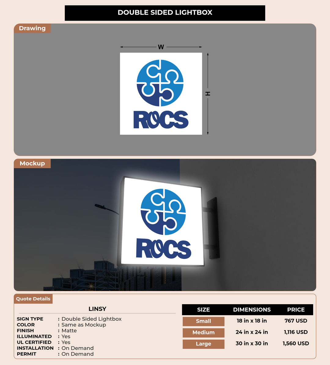 CUSTOM MOCKUP SIGN FOR Linsy