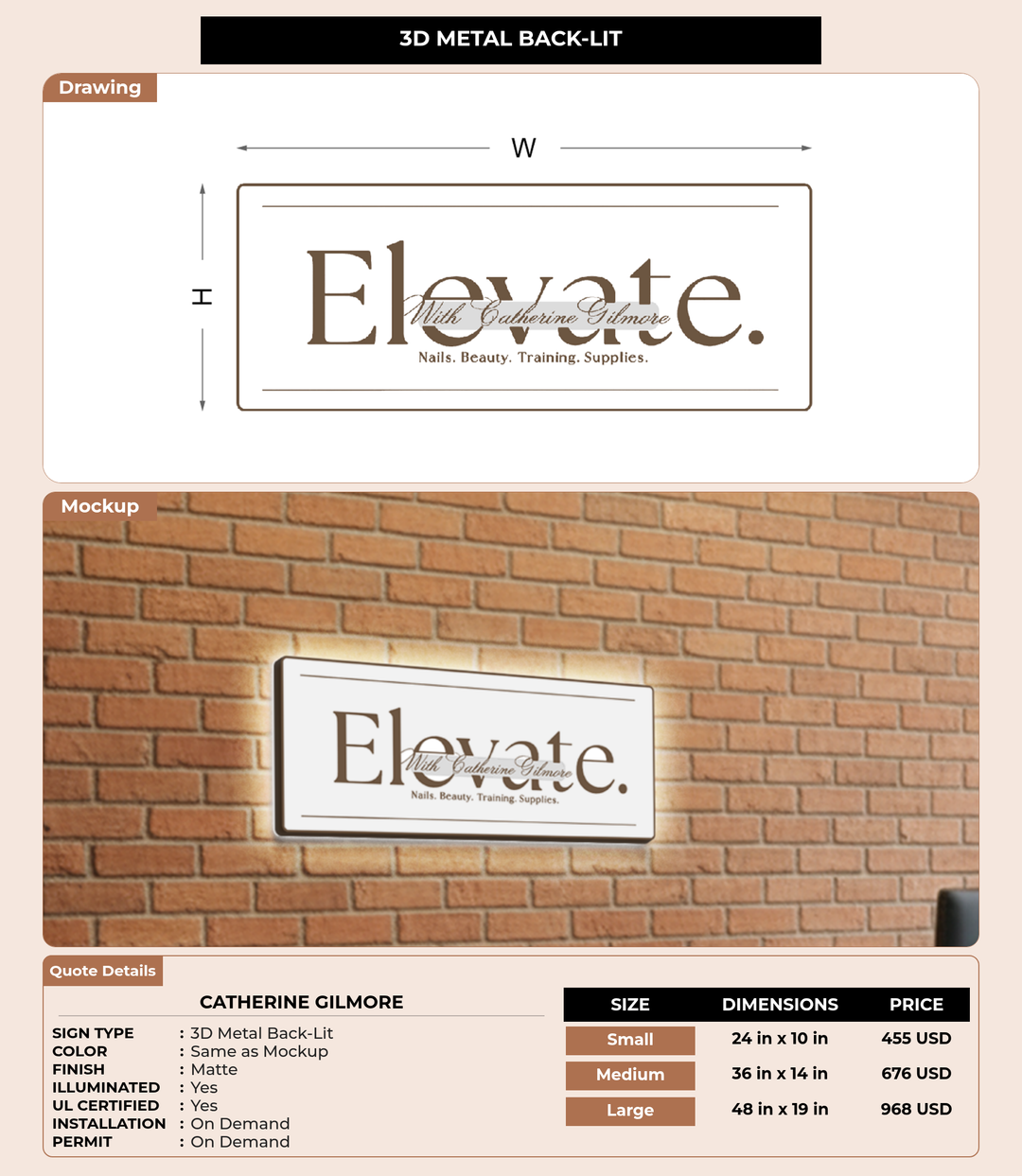 CUSTOM MOCKUP SIGN FOR Catherine Gilmore