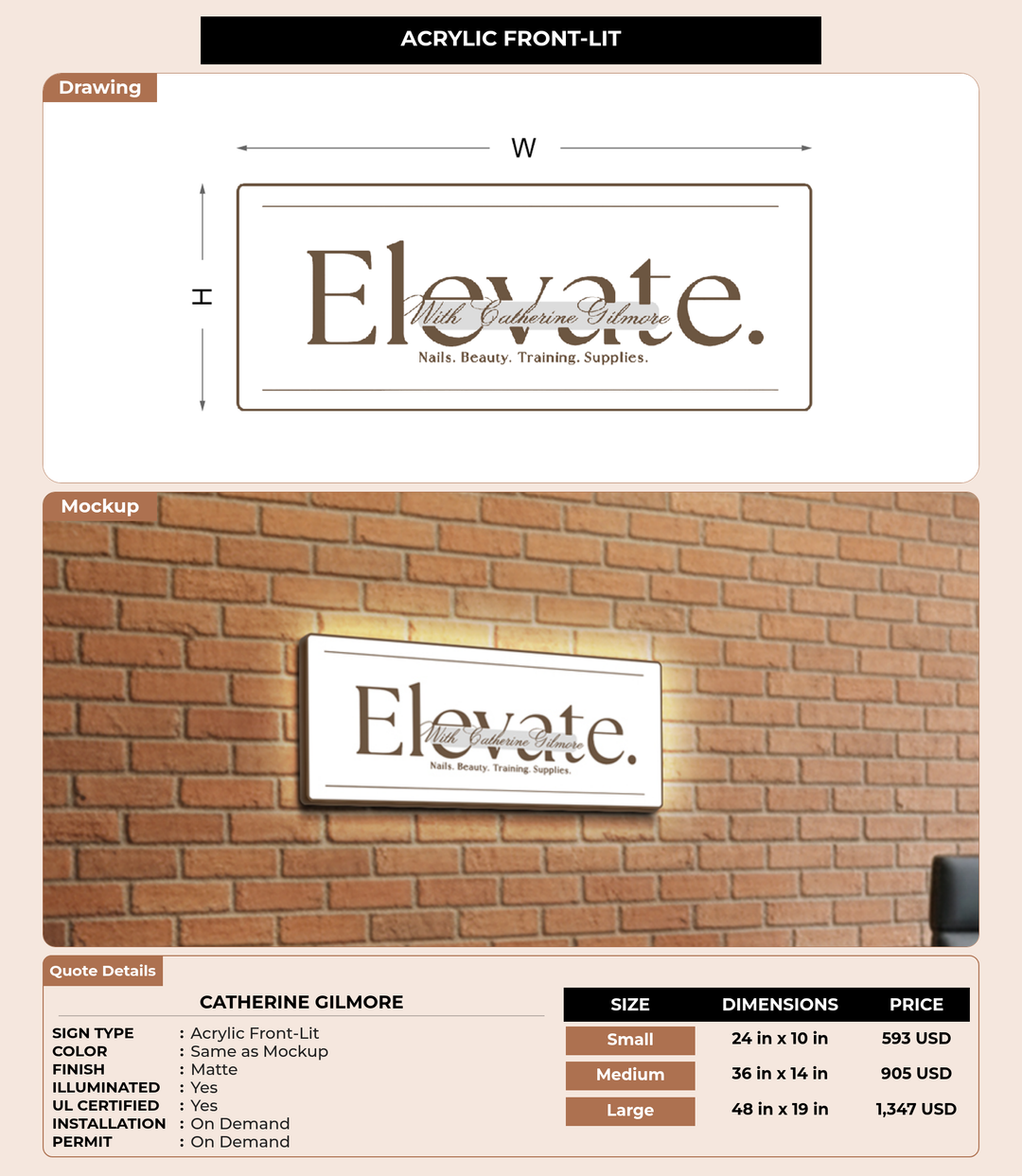CUSTOM MOCKUP SIGN FOR Catherine Gilmore