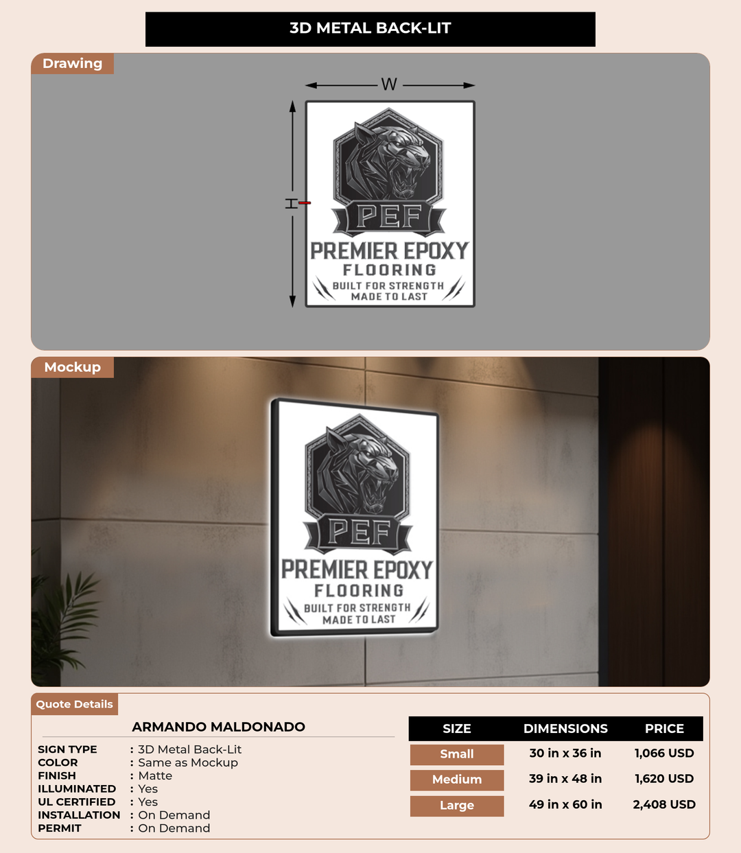 CUSTOM MOCKUP SIGN FOR Armando Maldonado