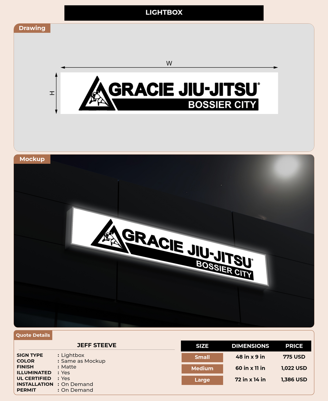CUSTOM MOCKUP SIGN FOR Jeff Steeve