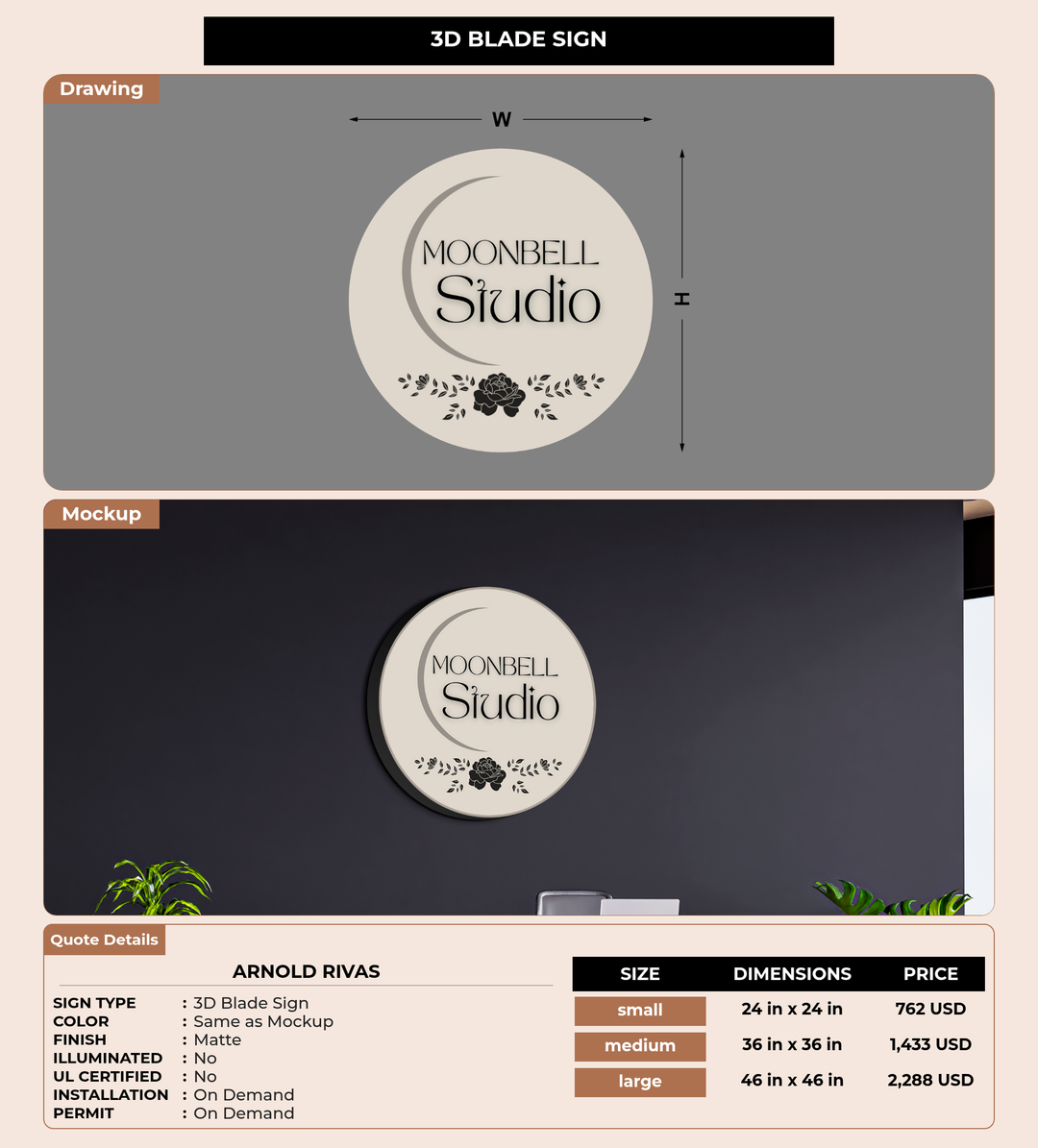 CUSTOM MOCKUP SIGN FOR Arnold Rivas