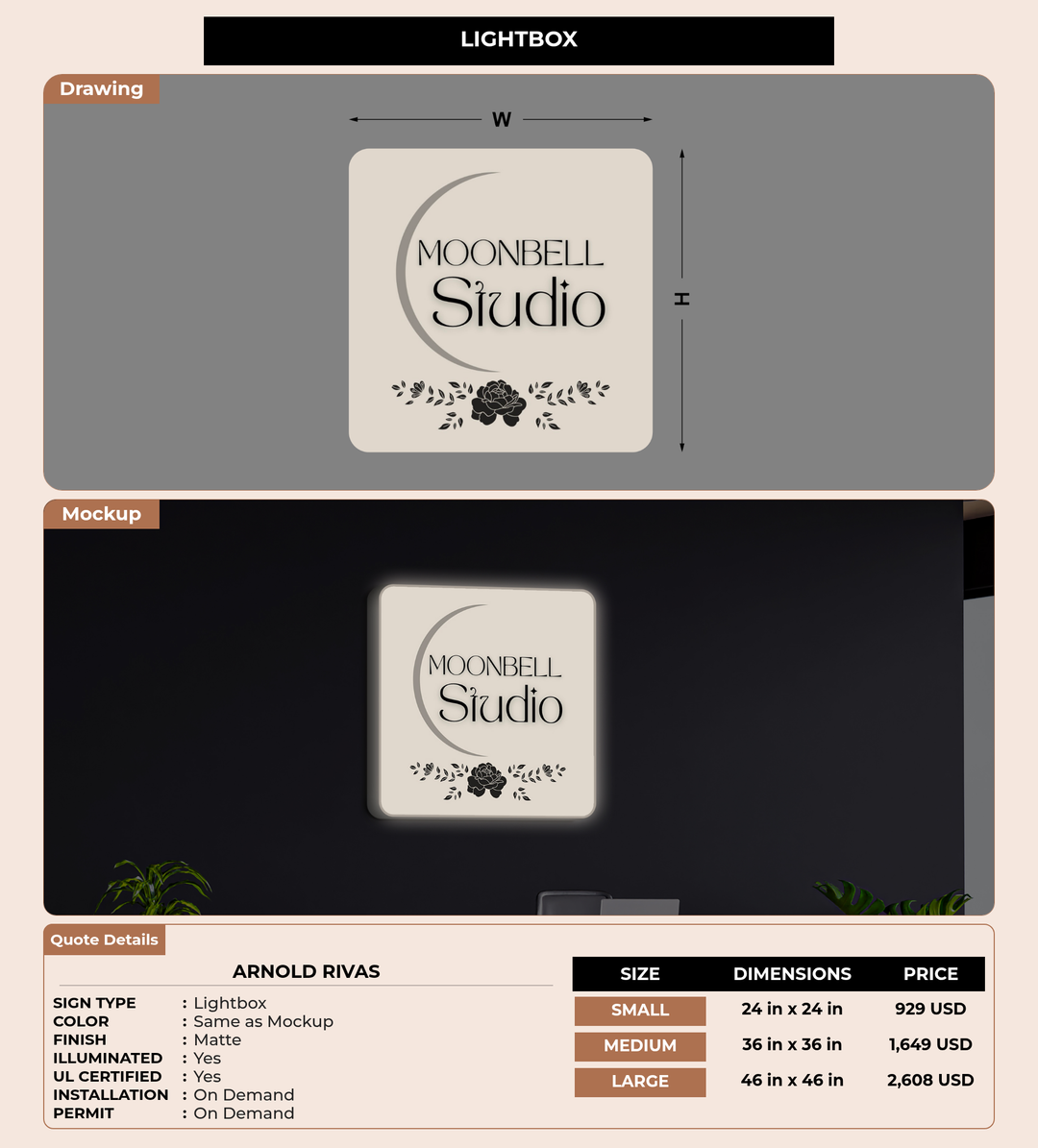 CUSTOM MOCKUP SIGN FOR Arnold Rivas