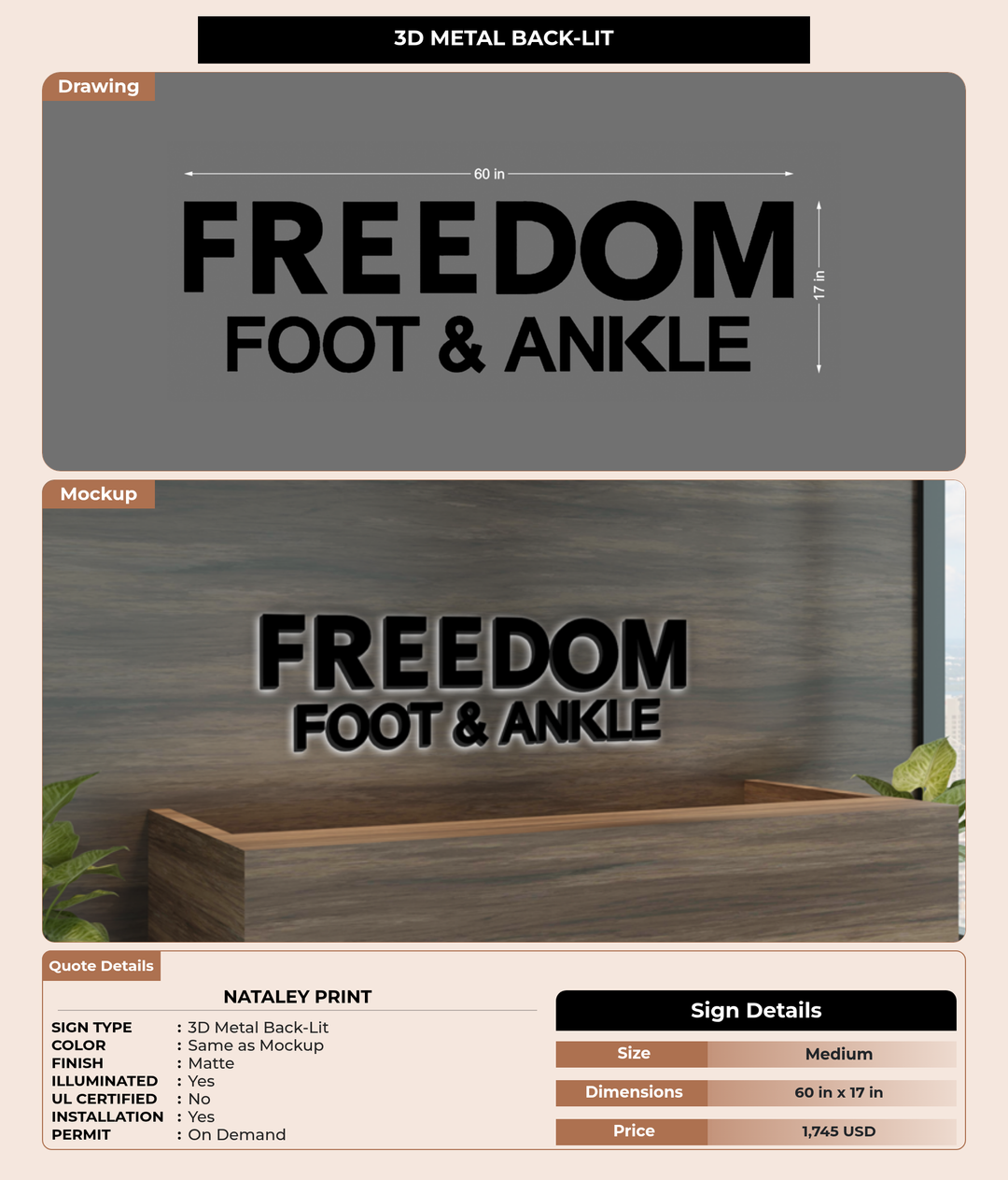 CUSTOM MOCKUP SIGN FOR Nataley Print