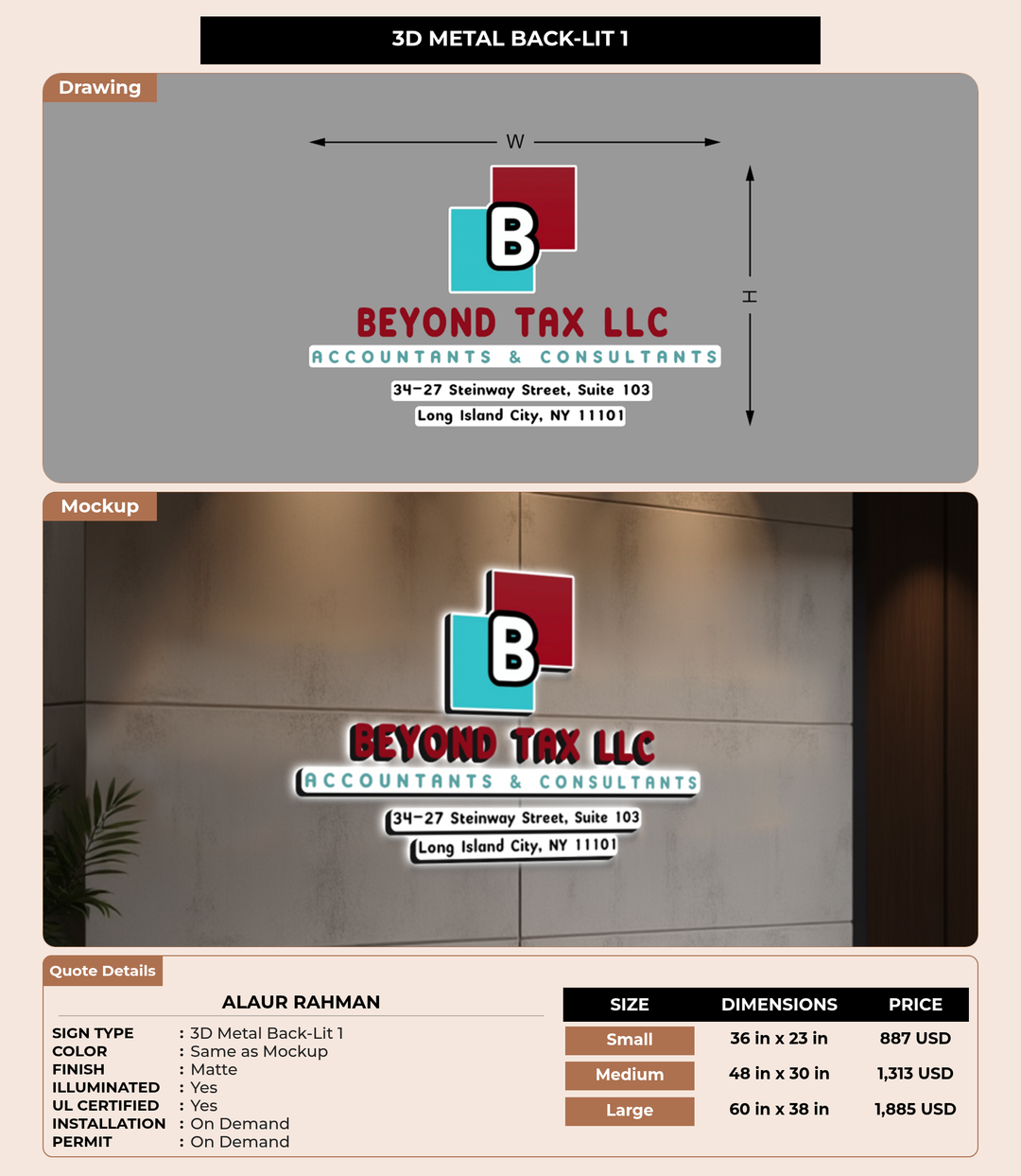 CUSTOM MOCKUP SIGN FOR Alaur Rahman