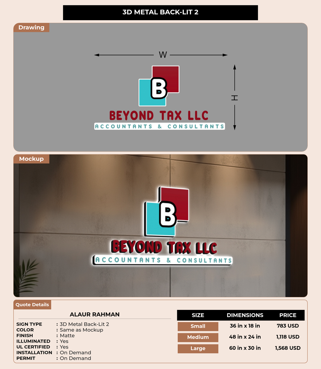 CUSTOM MOCKUP SIGN FOR Alaur Rahman
