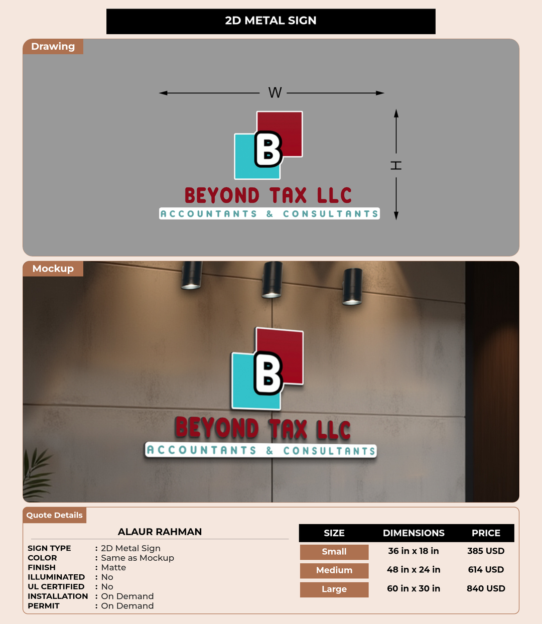 CUSTOM MOCKUP SIGN FOR Alaur Rahman