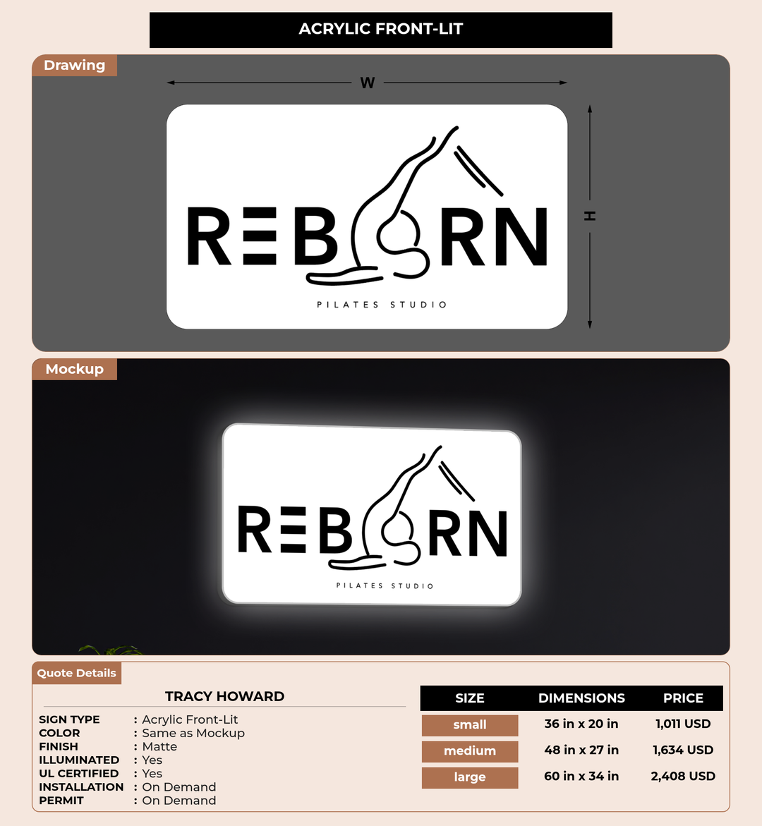CUSTOM MOCKUP SIGN FOR Tracy Howard