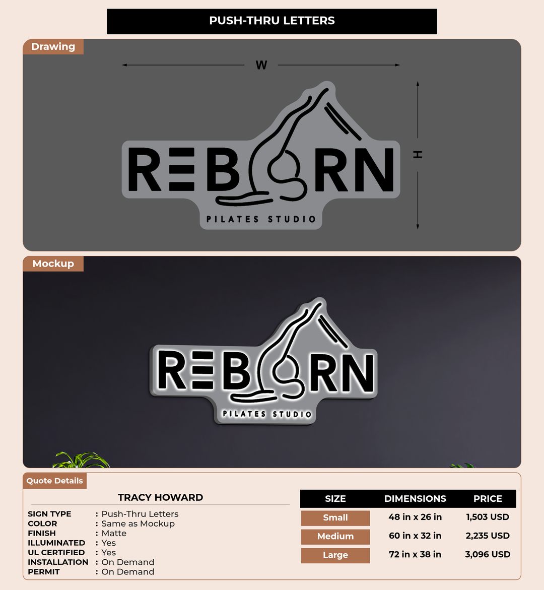 CUSTOM MOCKUP SIGN FOR Tracy Howard
