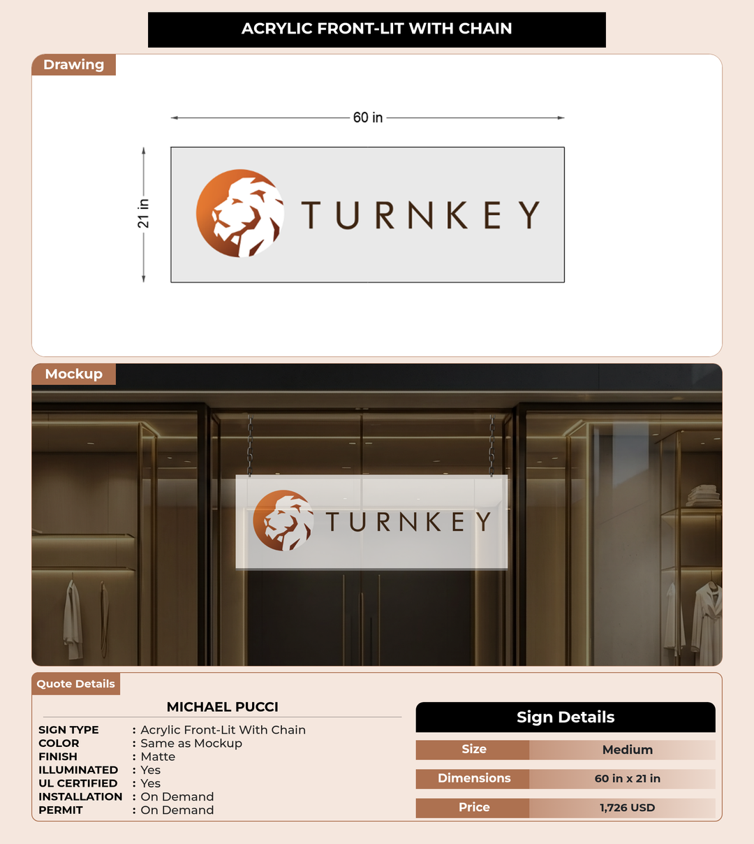 CUSTOM MOCKUP SIGN FOR Michael Pucci