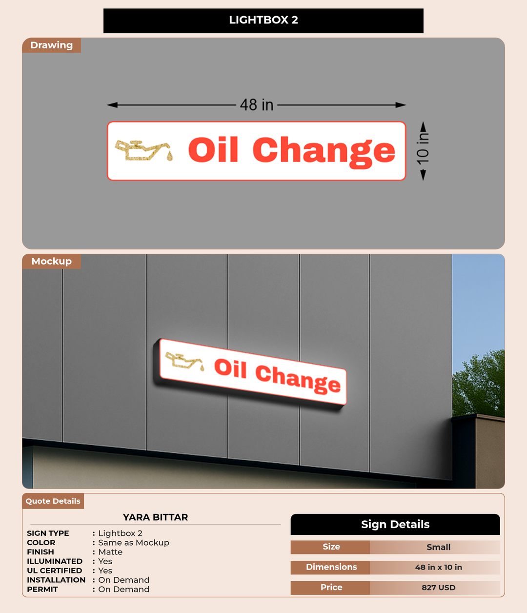 CUSTOM MOCKUP SIGN FOR Yara Bittar