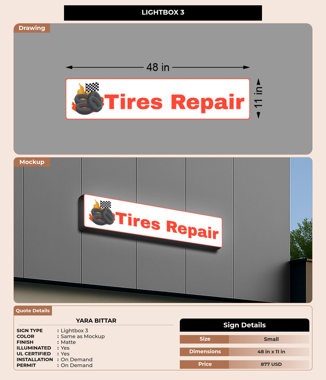 CUSTOM MOCKUP SIGN FOR Yara Bittar