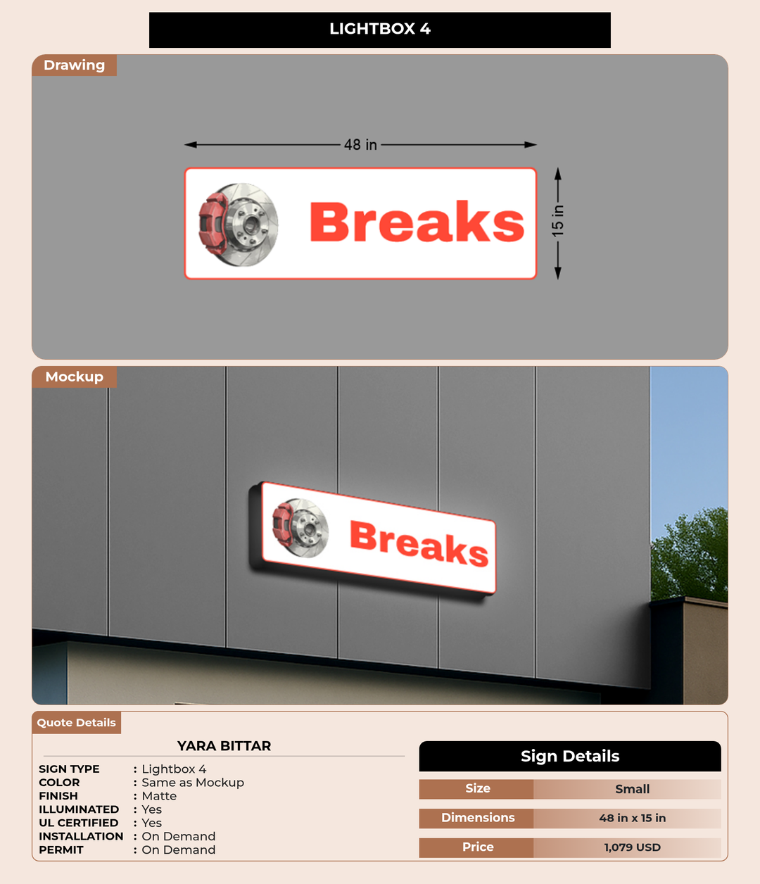 CUSTOM MOCKUP SIGN FOR Yara Bittar