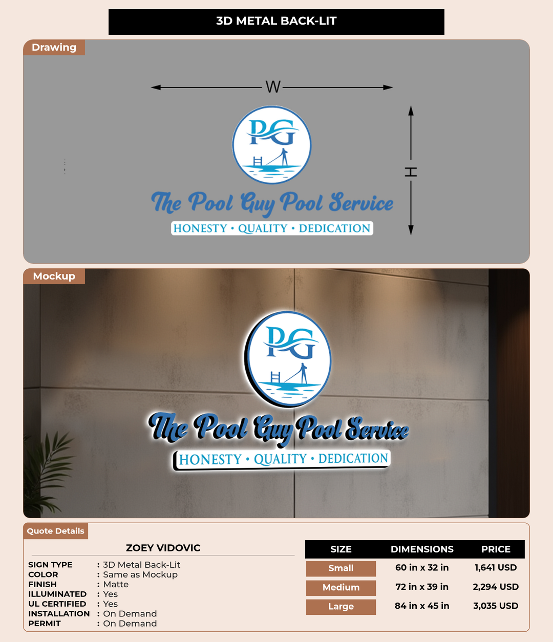CUSTOM MOCKUP SIGN FOR zoey vidovic