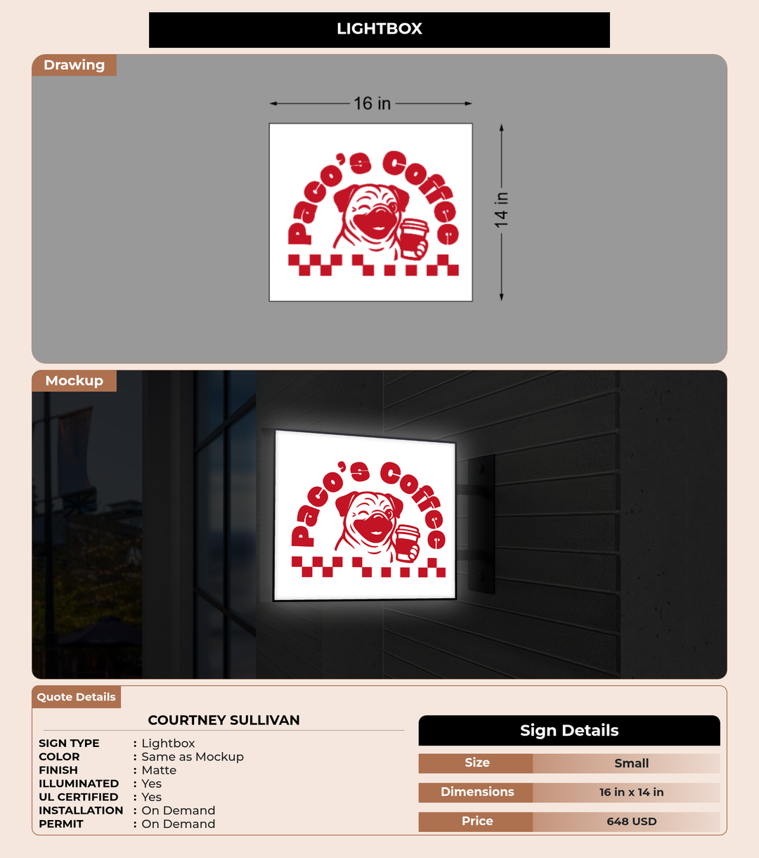 CUSTOM MOCKUP SIGN FOR COURTNEY SULLIVAN
