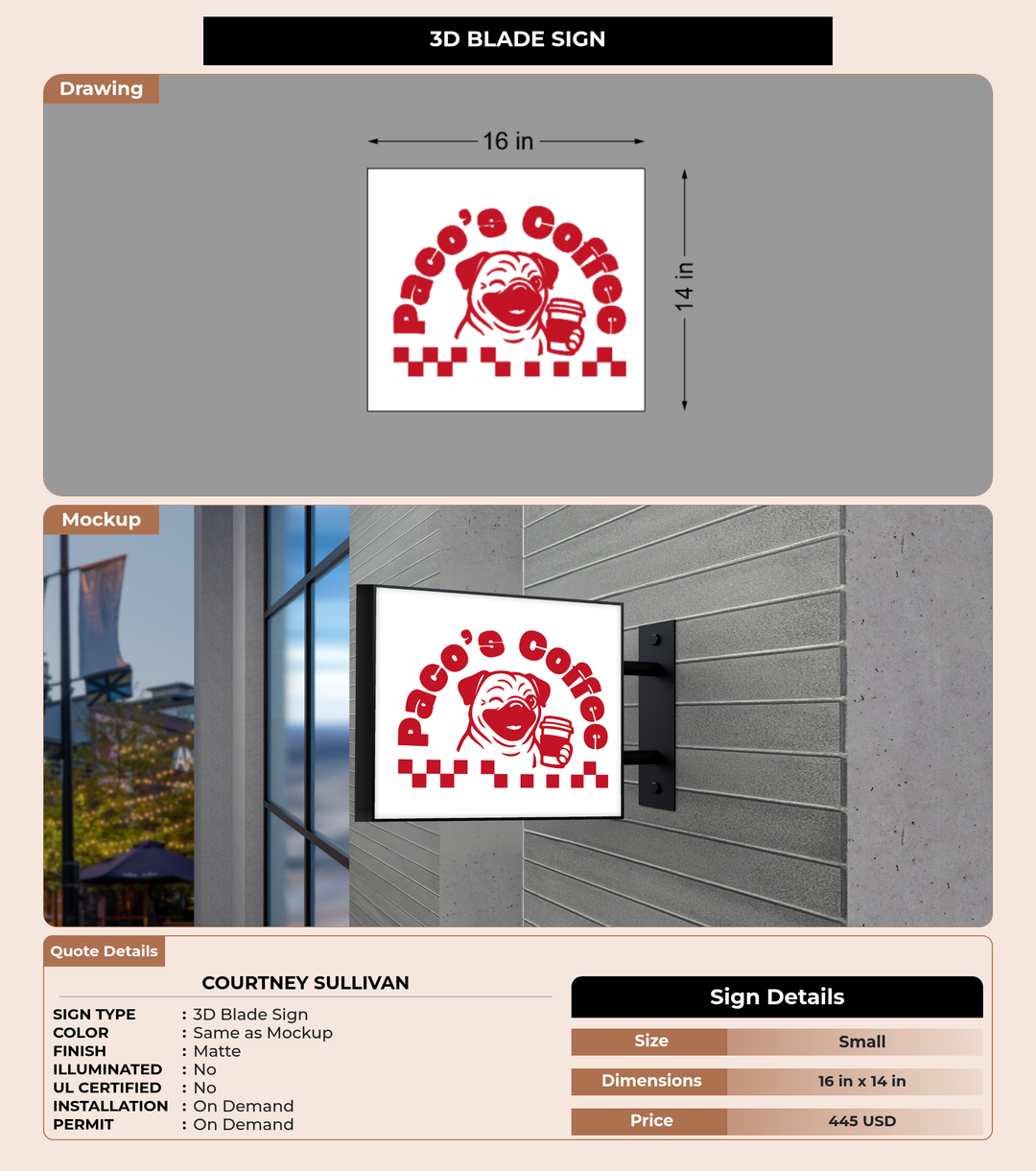 CUSTOM MOCKUP SIGN FOR COURTNEY SULLIVAN