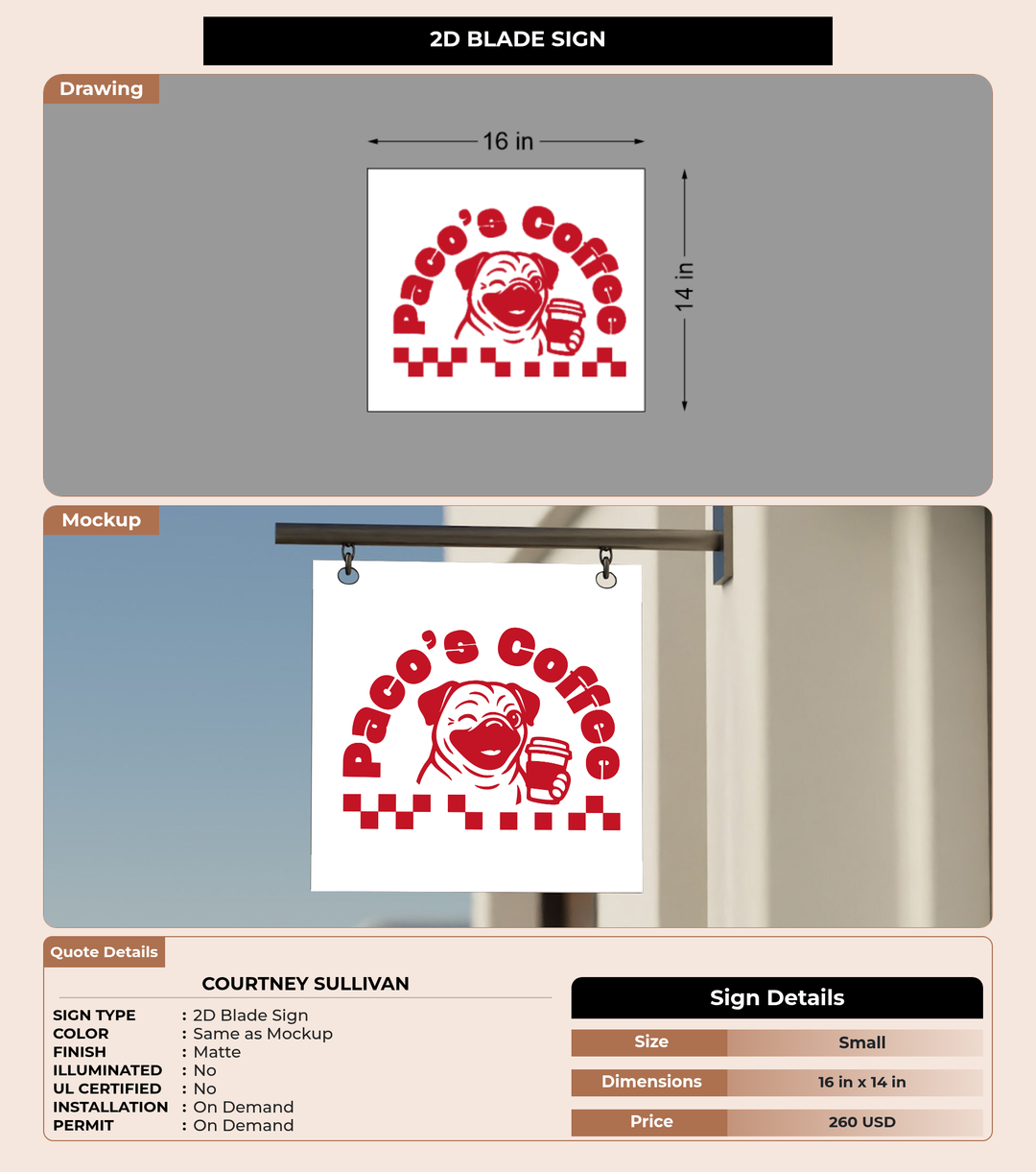 CUSTOM MOCKUP SIGN FOR COURTNEY SULLIVAN
