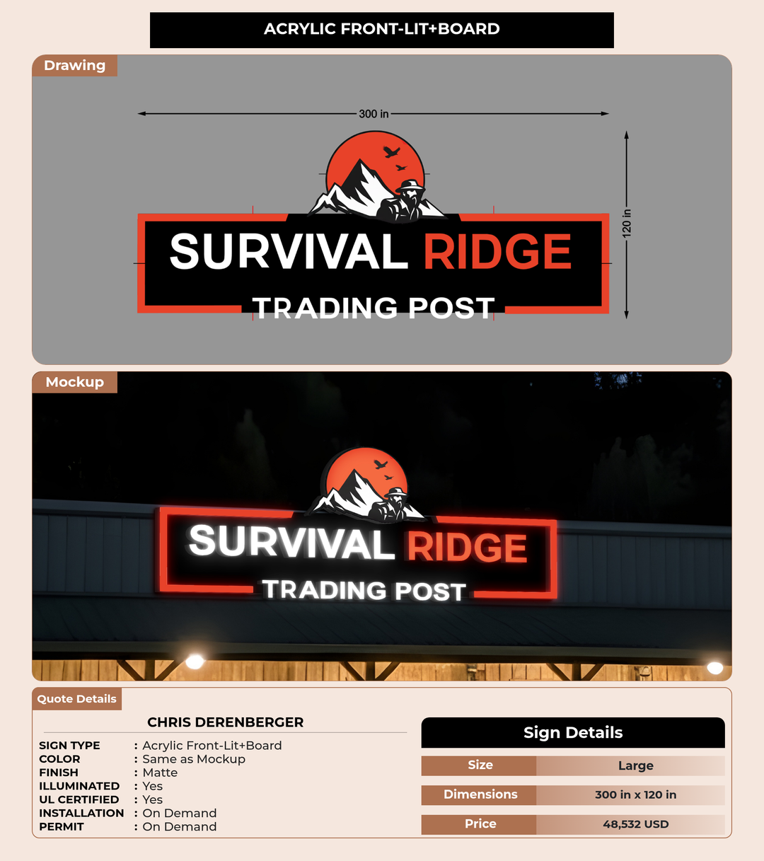 CUSTOM MOCKUP SIGN FOR Chris Derenberger