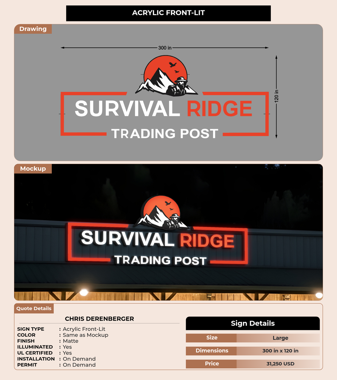 CUSTOM MOCKUP SIGN FOR Chris Derenberger