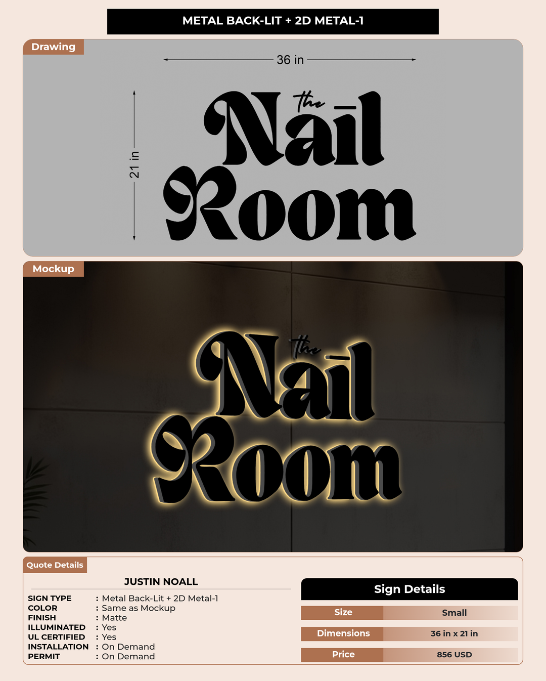 CUSTOM MOCKUP SIGN FOR Justin Noall