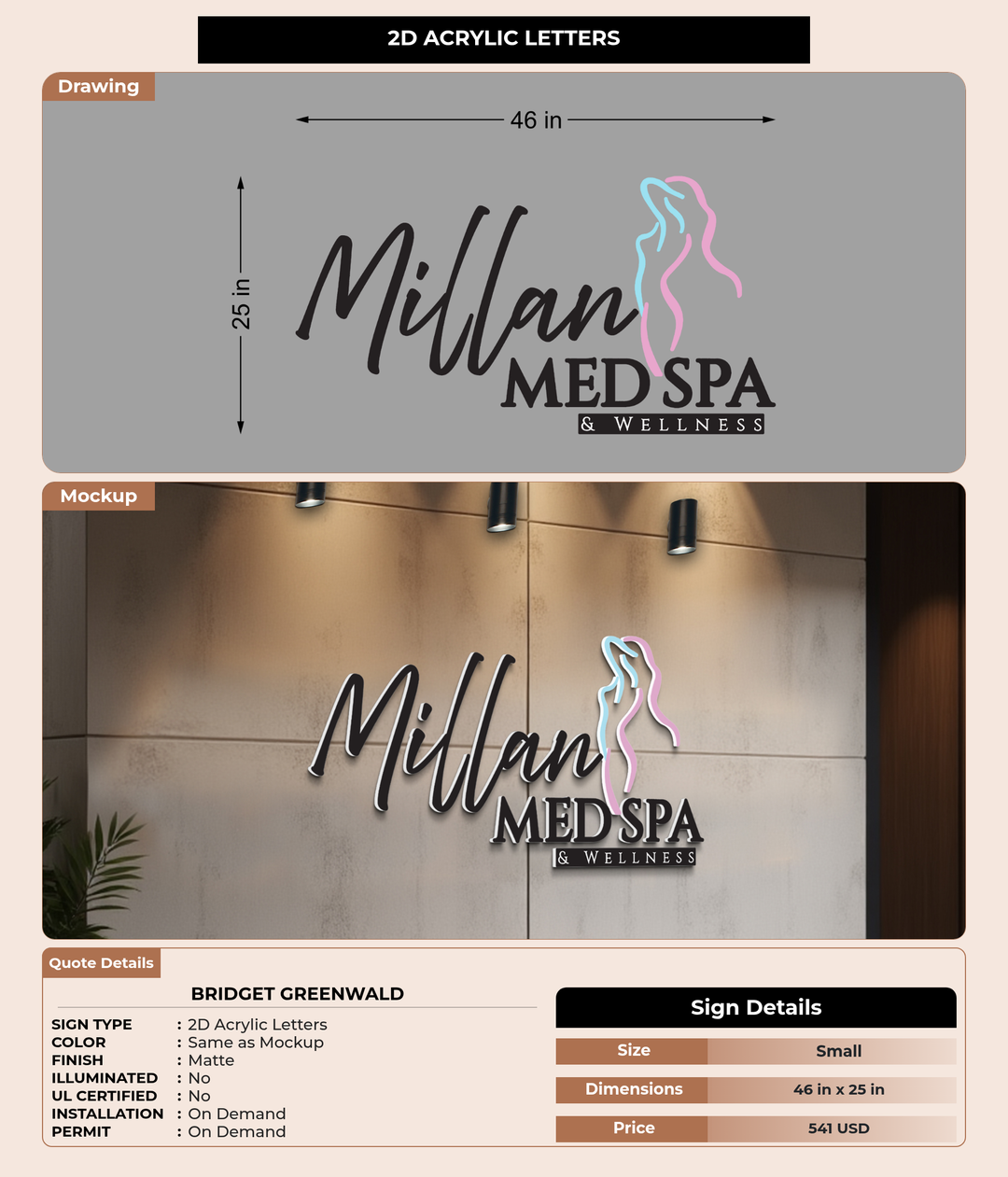CUSTOM MOCKUP SIGN FOR bridget greenwald