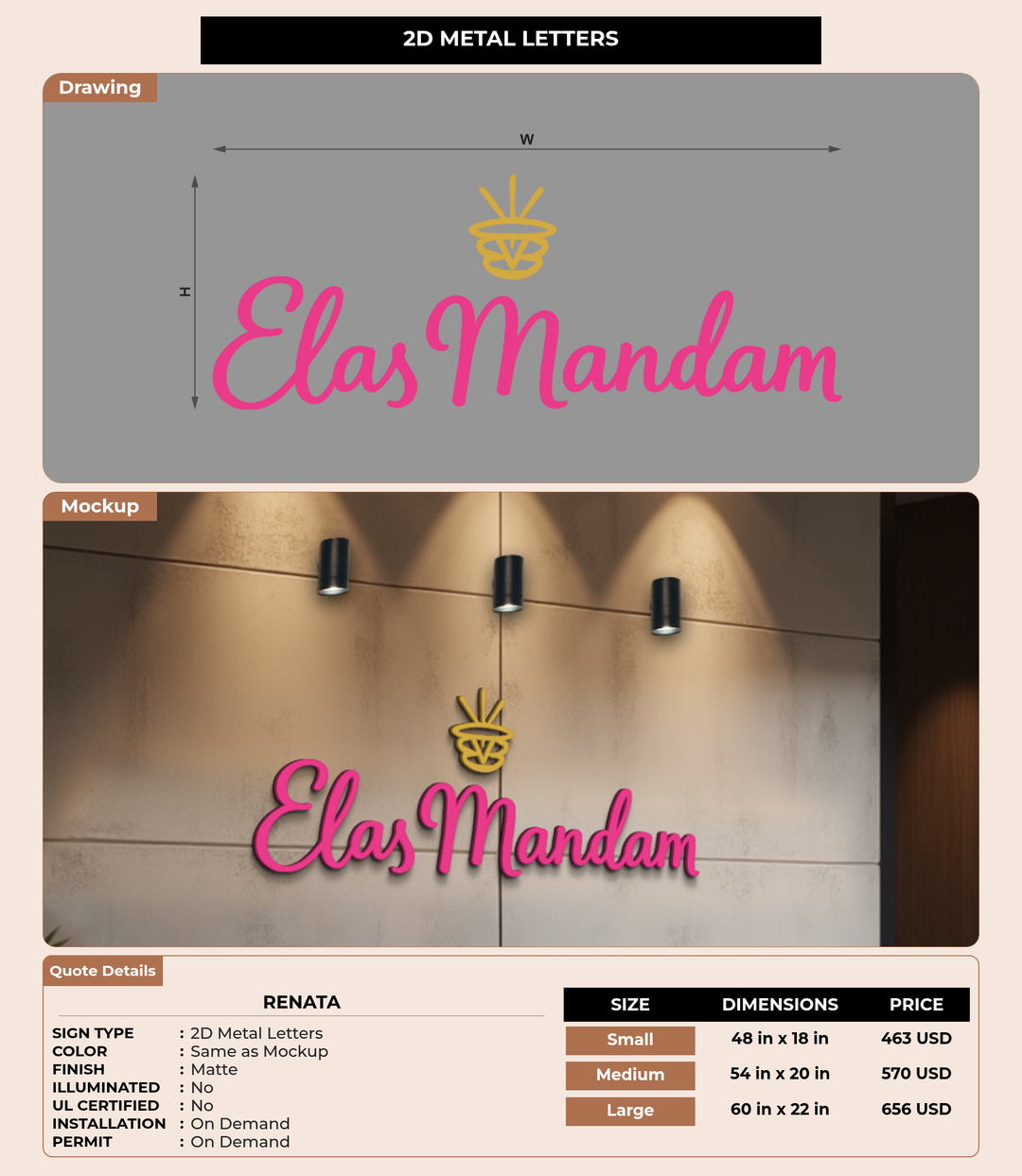 CUSTOM MOCKUP SIGN FOR Renata