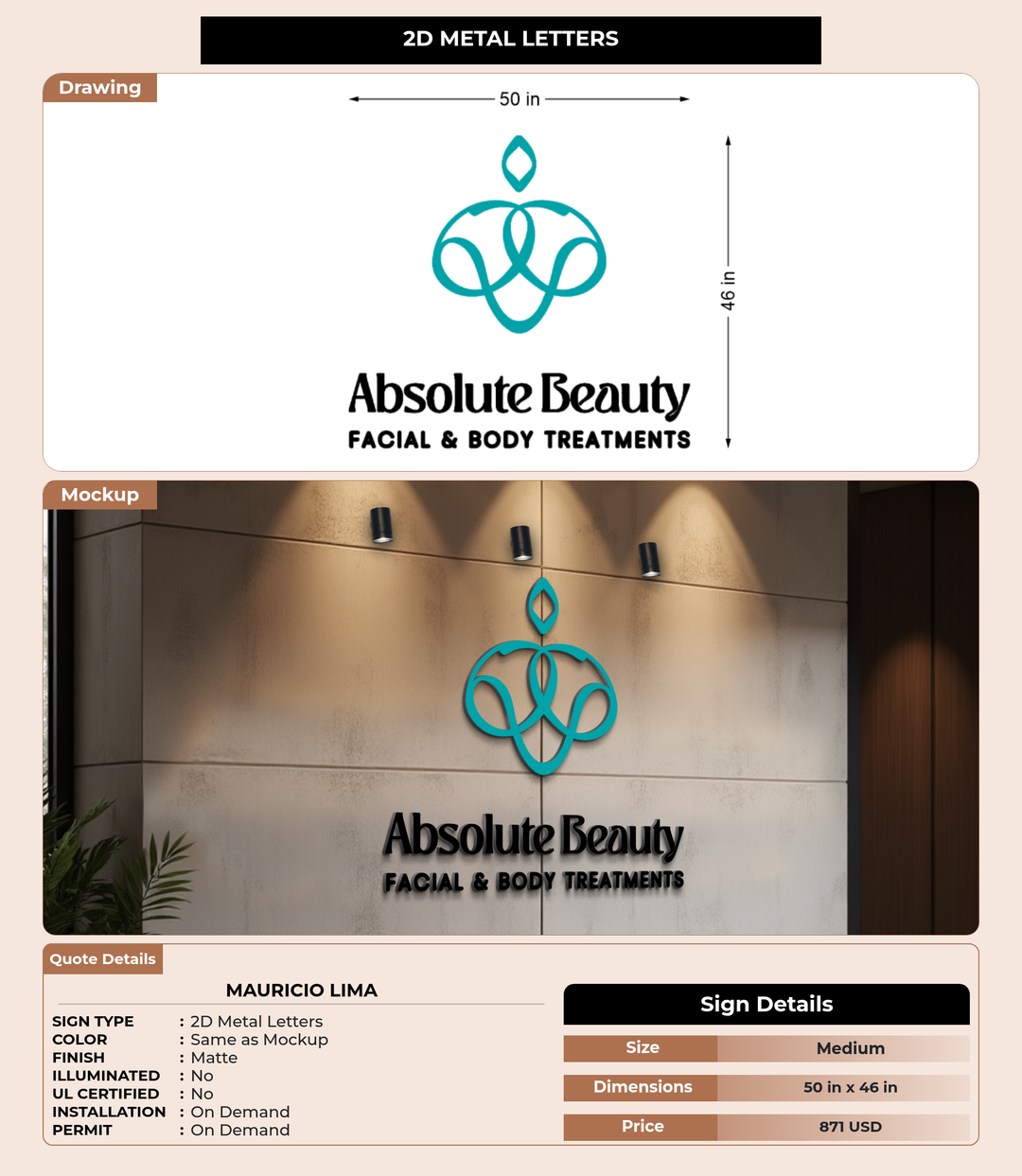 CUSTOM MOCKUP SIGN FOR Mauricio Lima