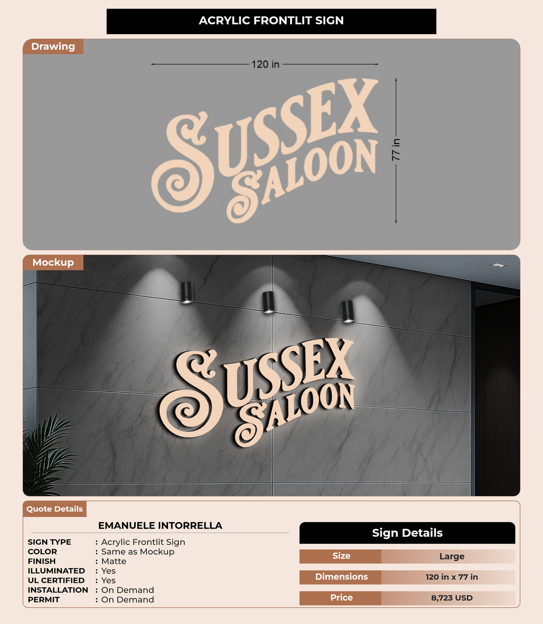 CUSTOM MOCKUP SIGN FOR Emanuele Intorrella
