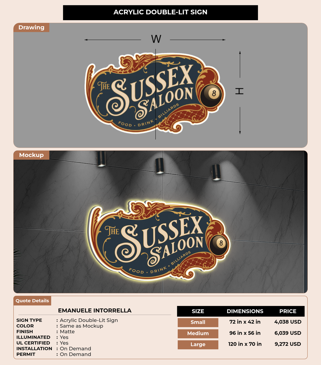 CUSTOM MOCKUP SIGN FOR Emanuele Intorrella