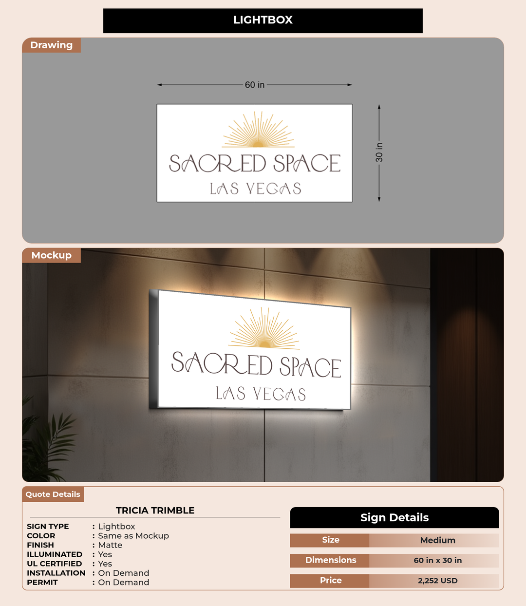 CUSTOM MOCKUP SIGN FOR Tricia Trimble