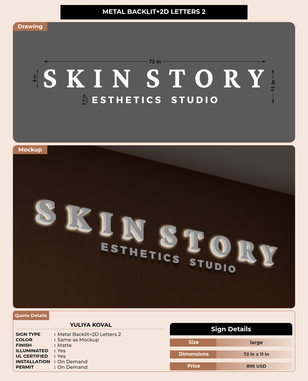 CUSTOM MOCKUP SIGN FOR Yuliya Koval