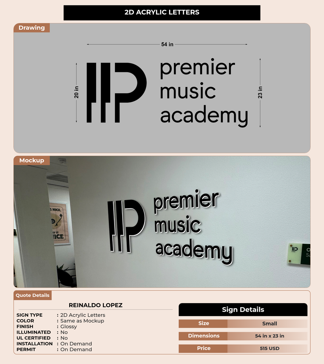 CUSTOM MOCKUP SIGN FOR Reinaldo Lopez
