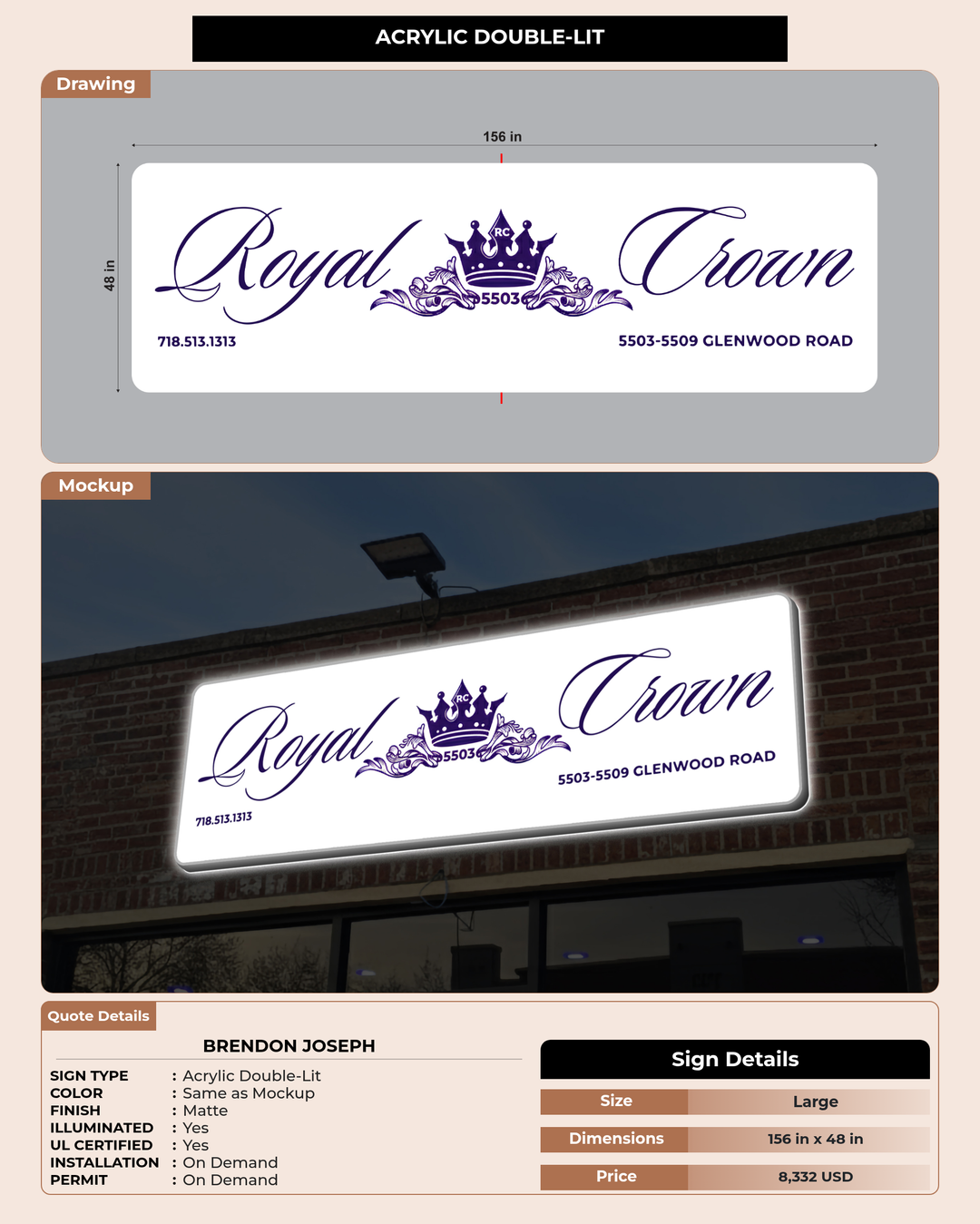 CUSTOM MOCKUP SIGN FOR BRENDON JOSEPH