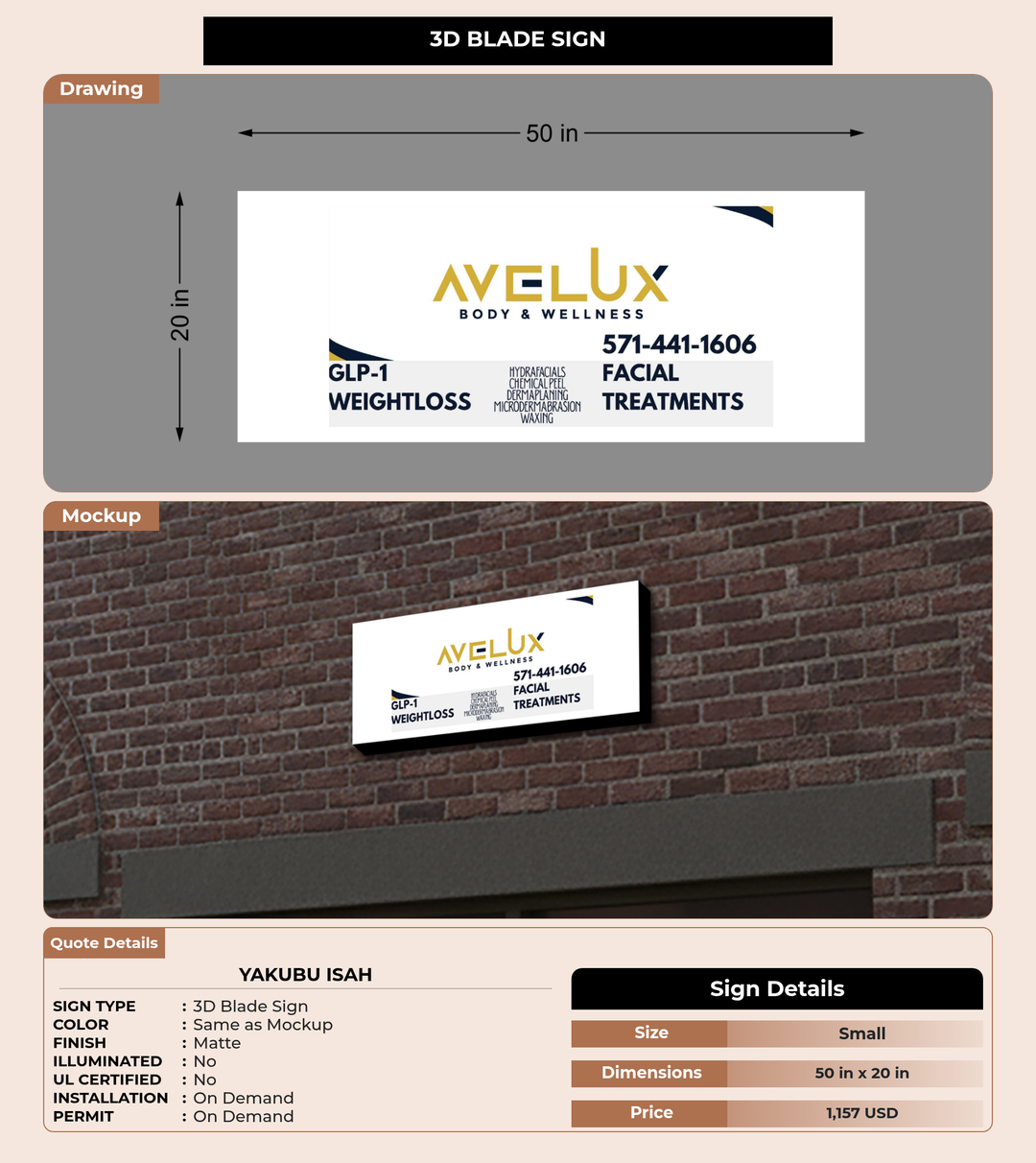 CUSTOM MOCKUP SIGN FOR yakubu isah