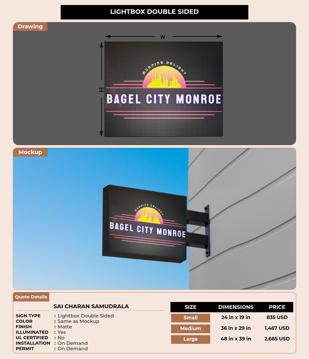 CUSTOM MOCKUP SIGN FOR Sai Charan Samudrala