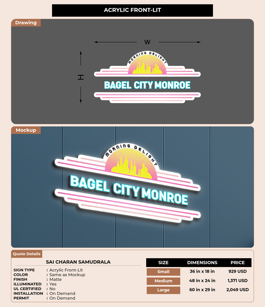 CUSTOM MOCKUP SIGN FOR Sai Charan Samudrala