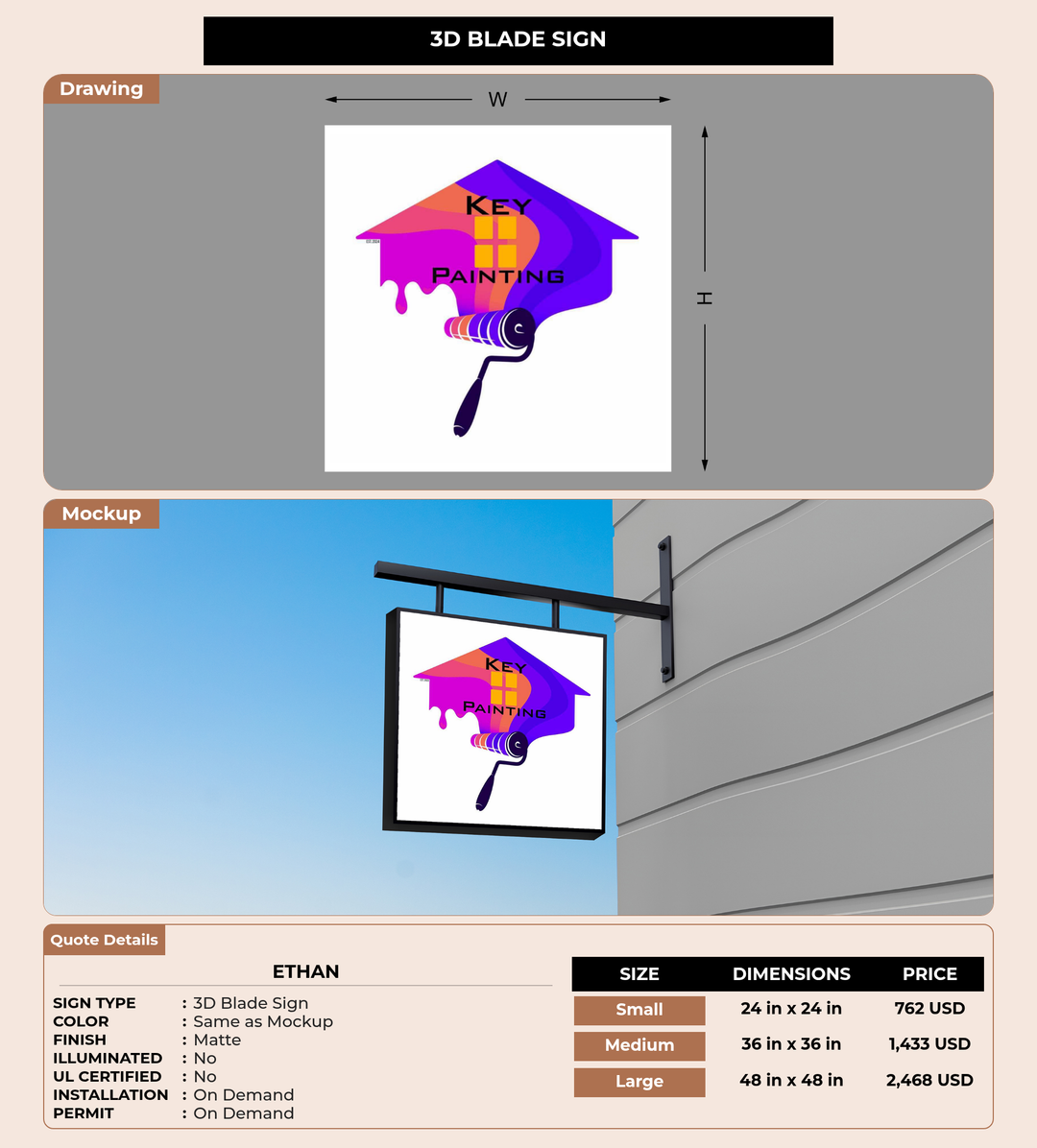 CUSTOM MOCKUP SIGN FOR Ethan
