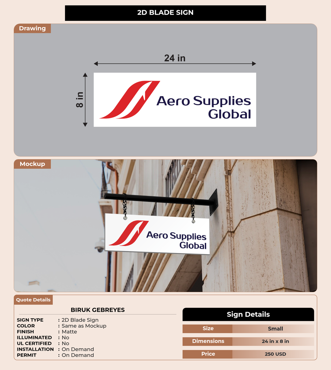 CUSTOM MOCKUP SIGN FOR Biruk Gebreyes